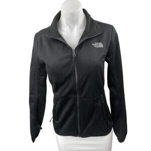 The North Face Women's Black Fleece Full Zip Collared Long Sleeve Coat Jacket S